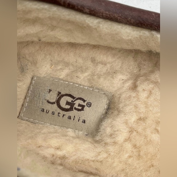 🐻 UGG Ascot Leather Slippers Men’s Size 10 – Chestnut Brown - Picture 8 of 9